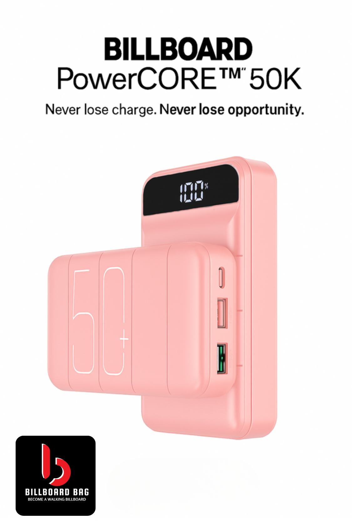 BILLBOARD POWERCORE™ 50K — Ultra-Fast 22.5W Smart Charger with LED Display